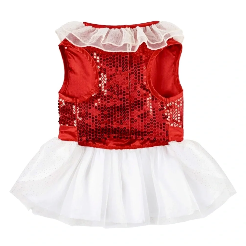FRISCO XL Red Sequin Tulle Dog Dress Christmas Valentine Holiday Costume NWT